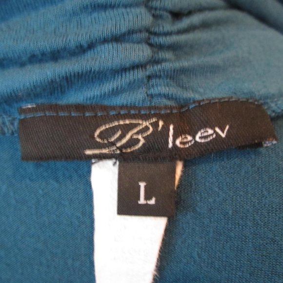 B‘Leev women's L blouse Teal made In USA - Picture 4 of 4